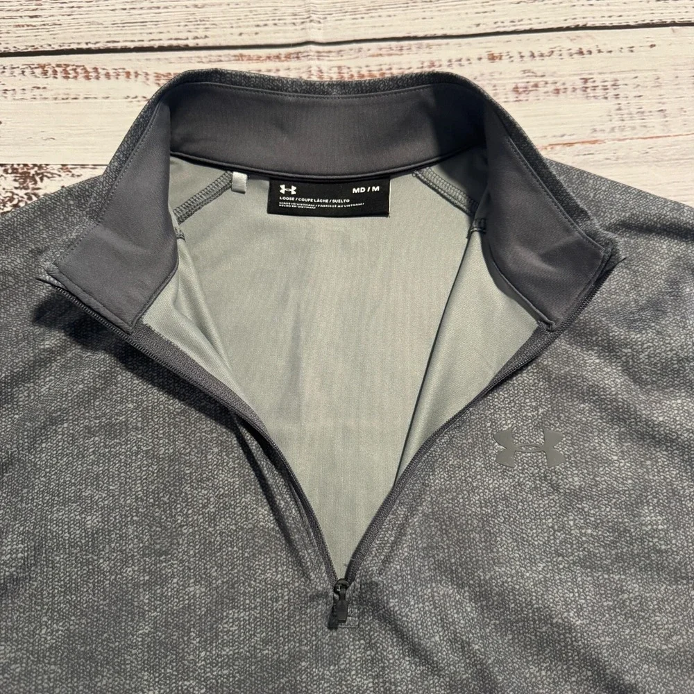 Under Armour 1/2 Half Zip Long Sleeve Gray Pullover Men's Size Medium‎